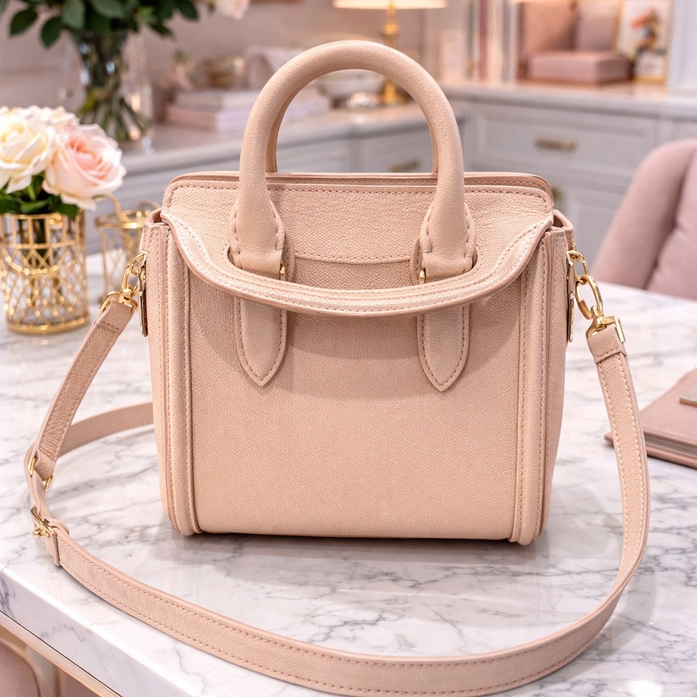 EUC Alexander McQueen Blush Heroine Handbag with Crossbody Strap
